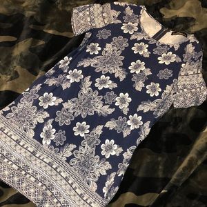 Dainty hooligan navy and white floral smock dress